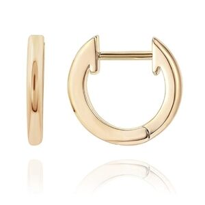 14K Gold Plated Cuff Huggie Stud Small Hoop Earrings